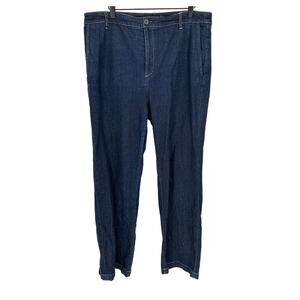 Lauren Ralph Lauren Black Label High Waist Straight Jeans Blue Dark Wash Size 16